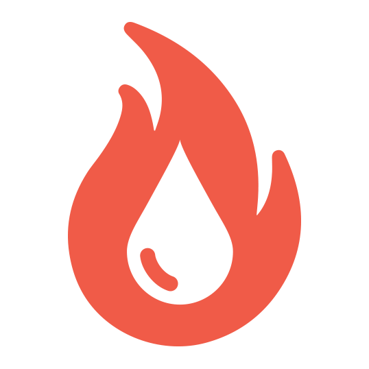 Fire icon indicating gas line services.