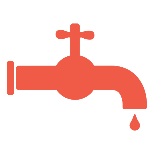 Water faucet icon indicating water line service.