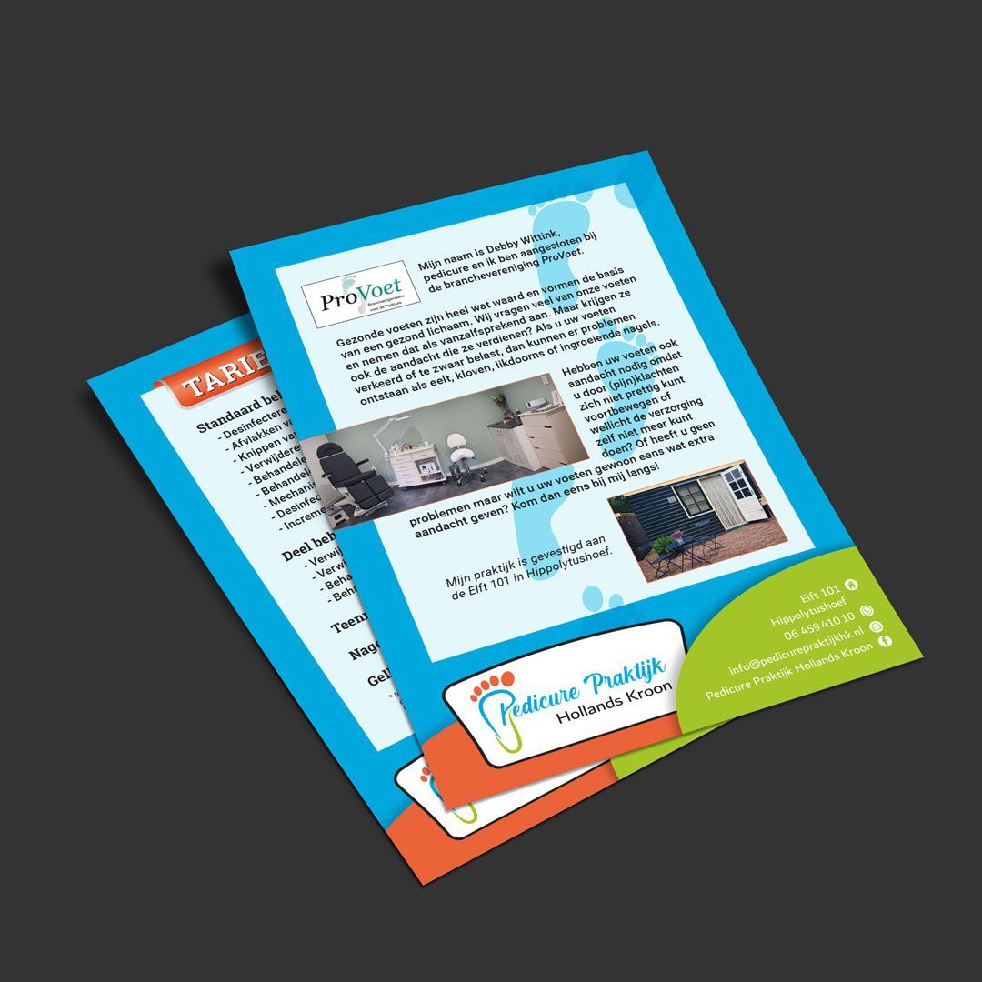 A5 info flyer pedicure Hollands Kroon by reclamestudio Morant