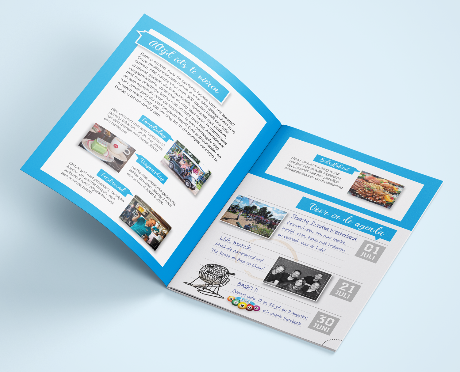 A5 info folder café Waddenzee by reclamestudio Morant