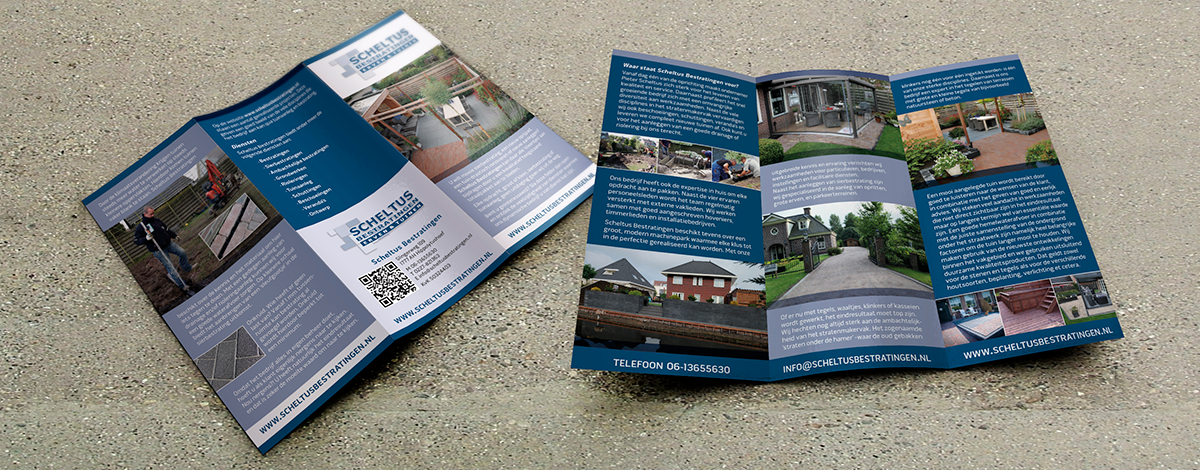 Wikkelfolder Scheltus bestratingen by reclamestudio Morant