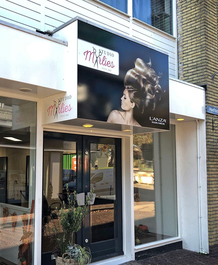 Gevelsignage haarsalon Studio Marlies
