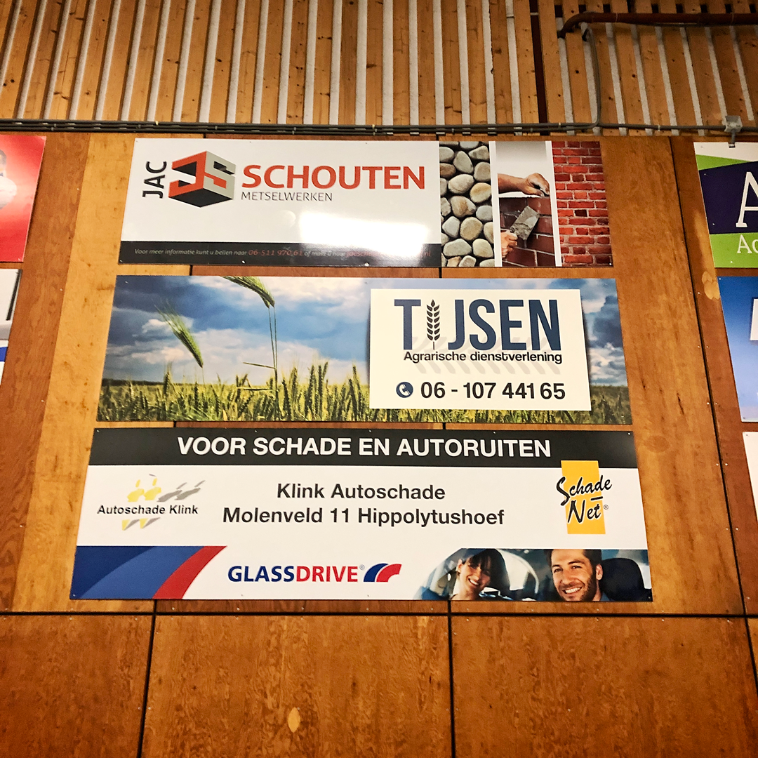 indoor reclamebord Tijsen agrarische dienstverlening by reclamestudio Morant