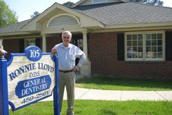 Dr. Lloyd and his sign — Dental Patient Care in Nashville, NC