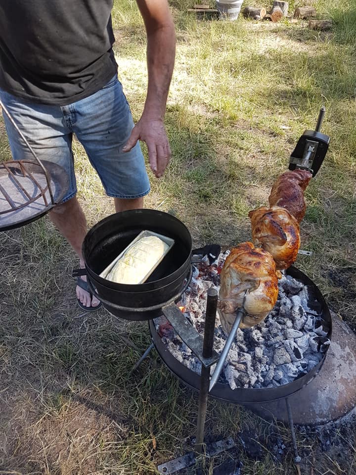 battery spit over fire pit