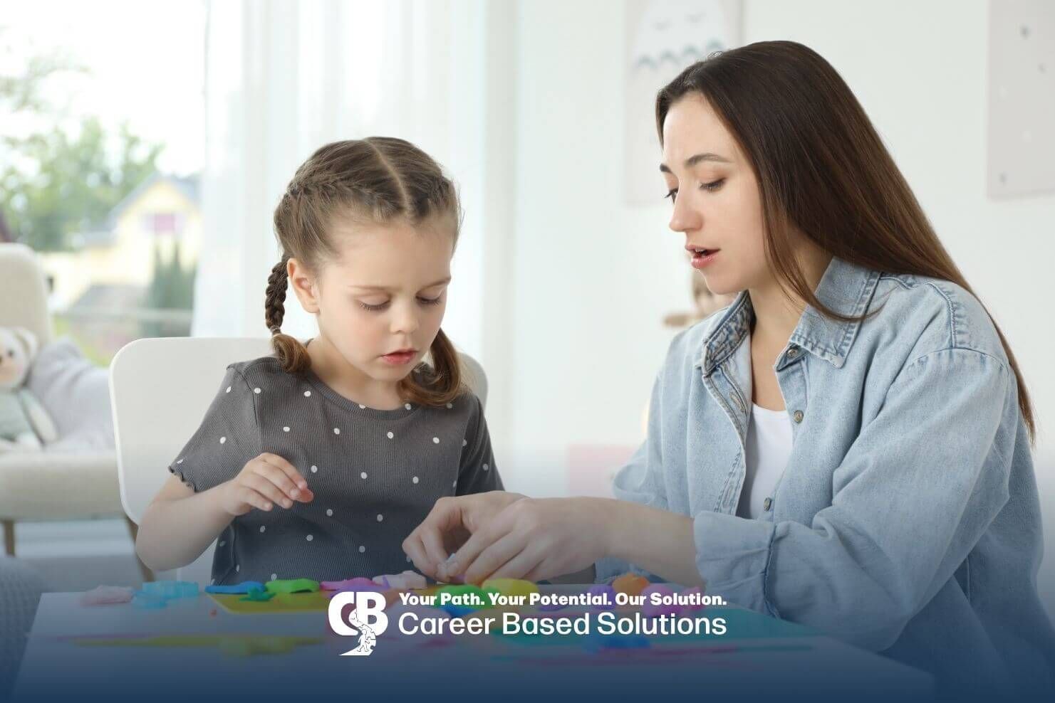Therapists reading with autistic boy at home, supporting early learning, bonding, and skills.