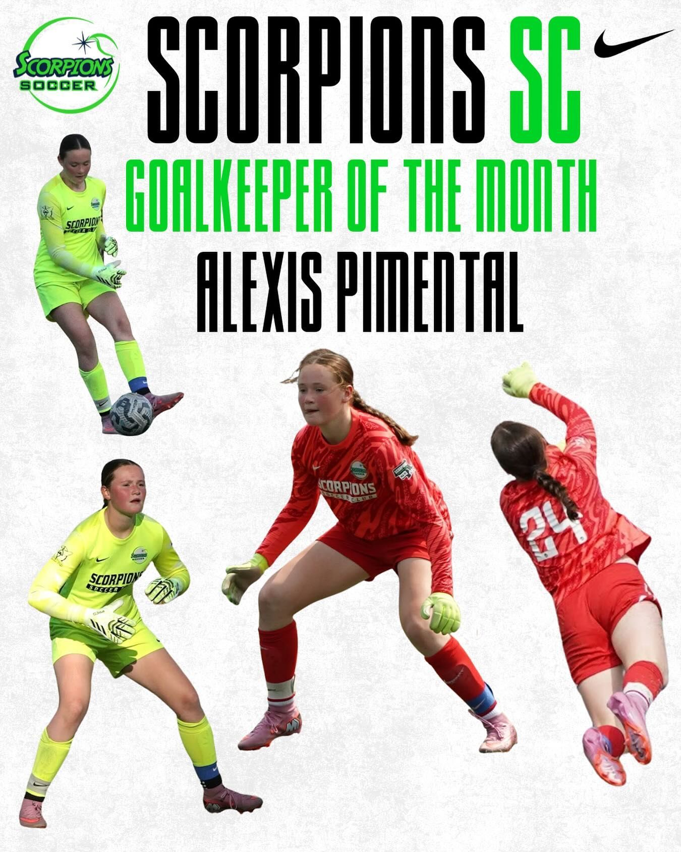 Congratulations to Alexis Pimental, Scorpions Spotlight Keeper of the Month!