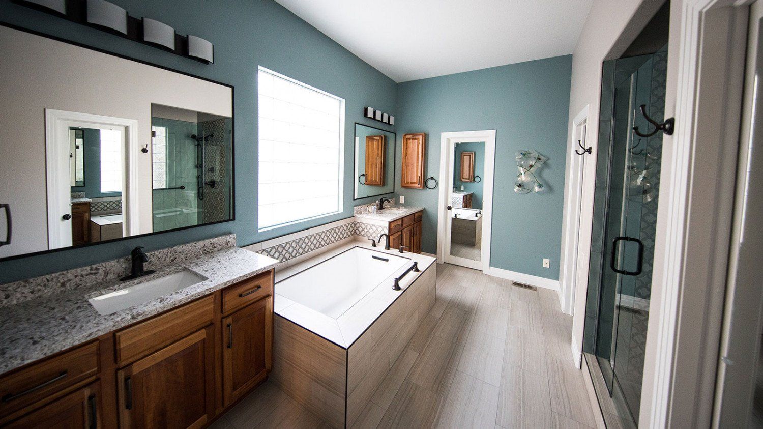 green painted bathroom