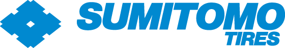 A blue and white logo for sumitomo tires