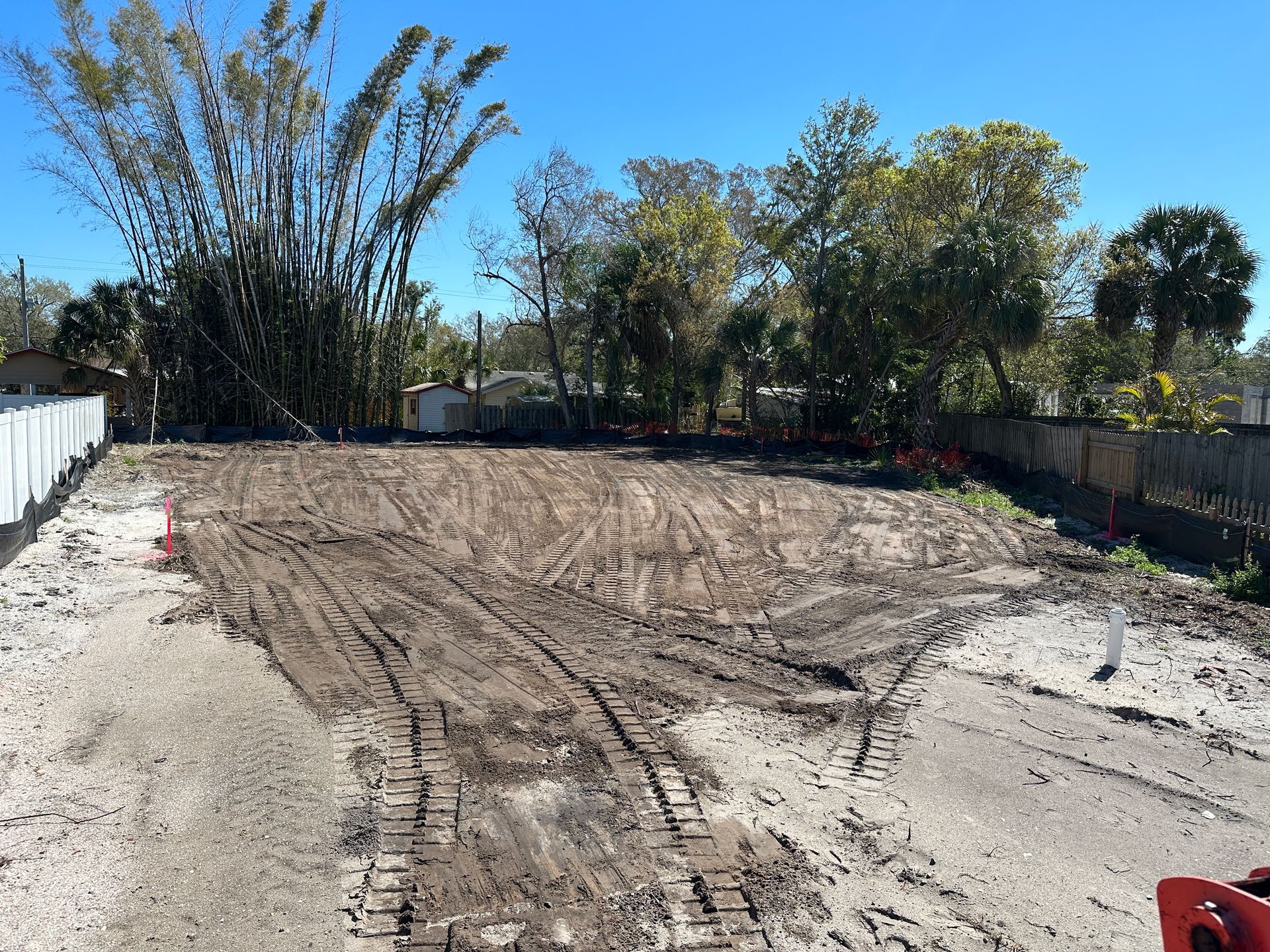 A silt fence in North Port, FL by Roko Construction & Land Services