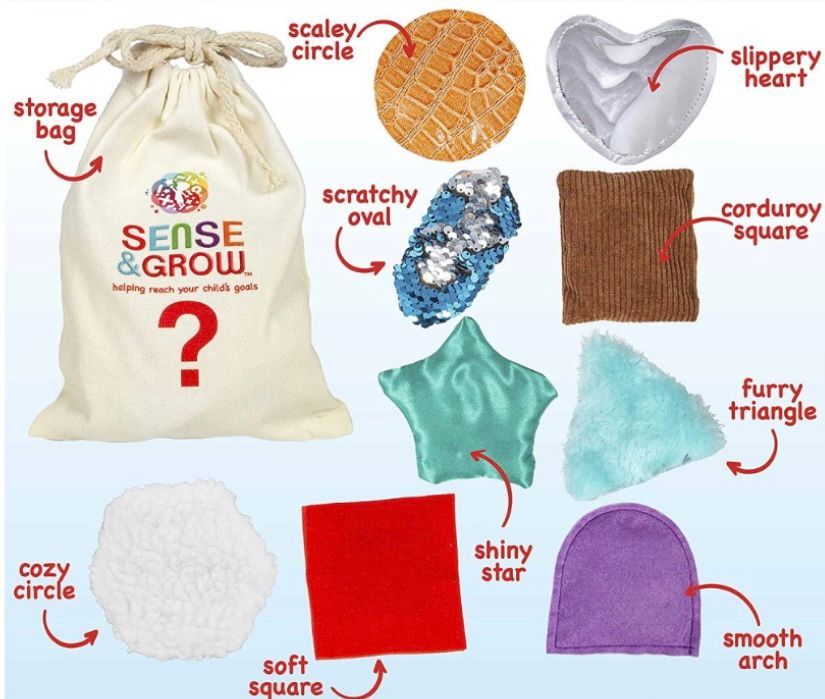 A bag that says sense & grow on it