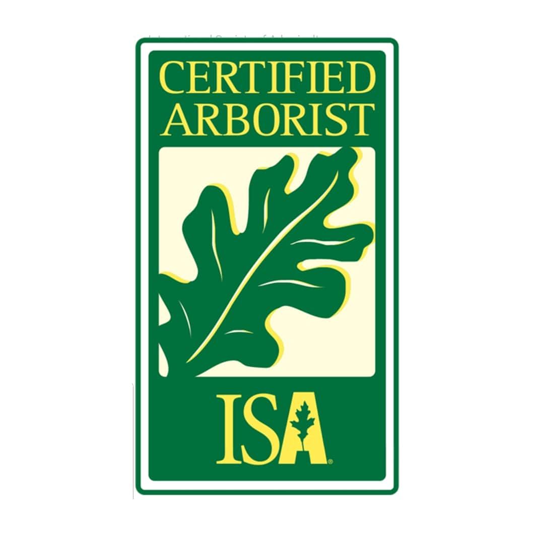 A certified arborist isa logo with an oak leaf