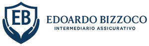 Logo di Edoardo Bizzoco, intermediario assicurativo, con il disegno di uno scudo e di una mano.