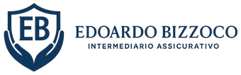 Logo di Edoardo Bizzoco, intermediario assicurativo, con il disegno di uno scudo e di una mano.