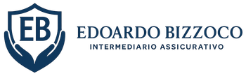 Logo di Edoardo Bizzoco, intermediario assicurativo, con il disegno di uno scudo e di una mano.