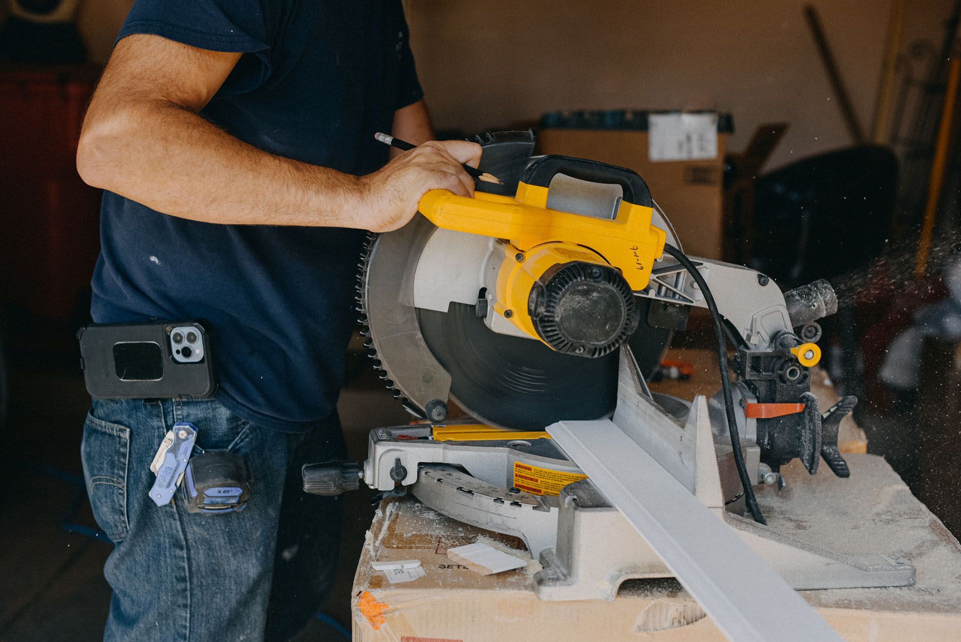 Man Using a Circular Saw — Houston, TX — H&H Tool Service Inc