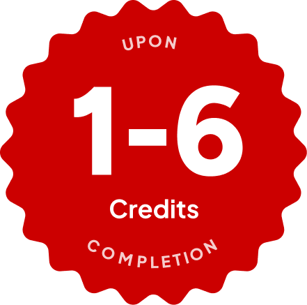 Blue badge with text: 