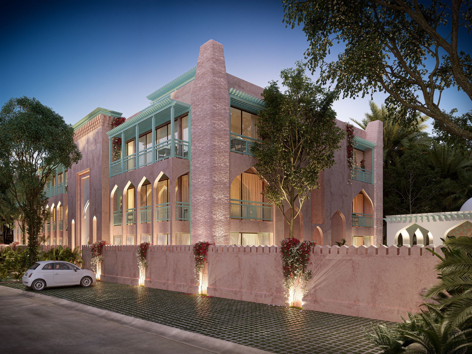 Imbued with an authentic Moroccan spirit and the elegance of Moorish culture, Pink Riad is a collection of homes integrated into a 3-story Riad, inspired by the aesthetic and vibrant atmosphere of Marrakech.