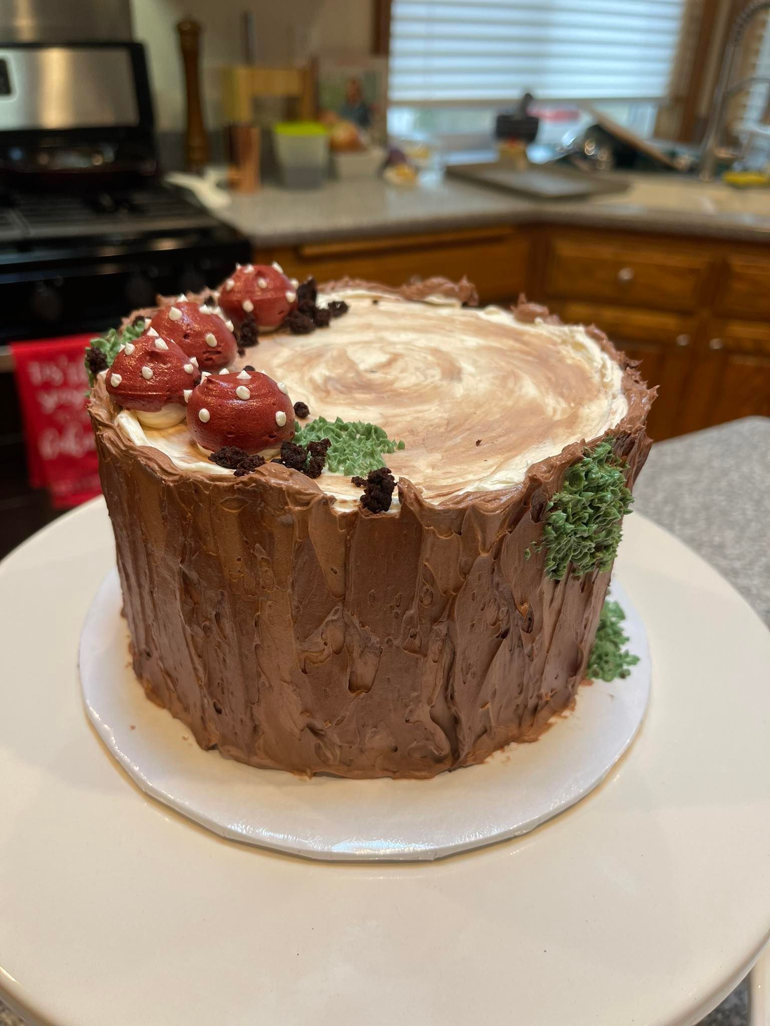 Mushroom Stump Cake