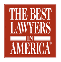 A red sign that says the best lawyers in america