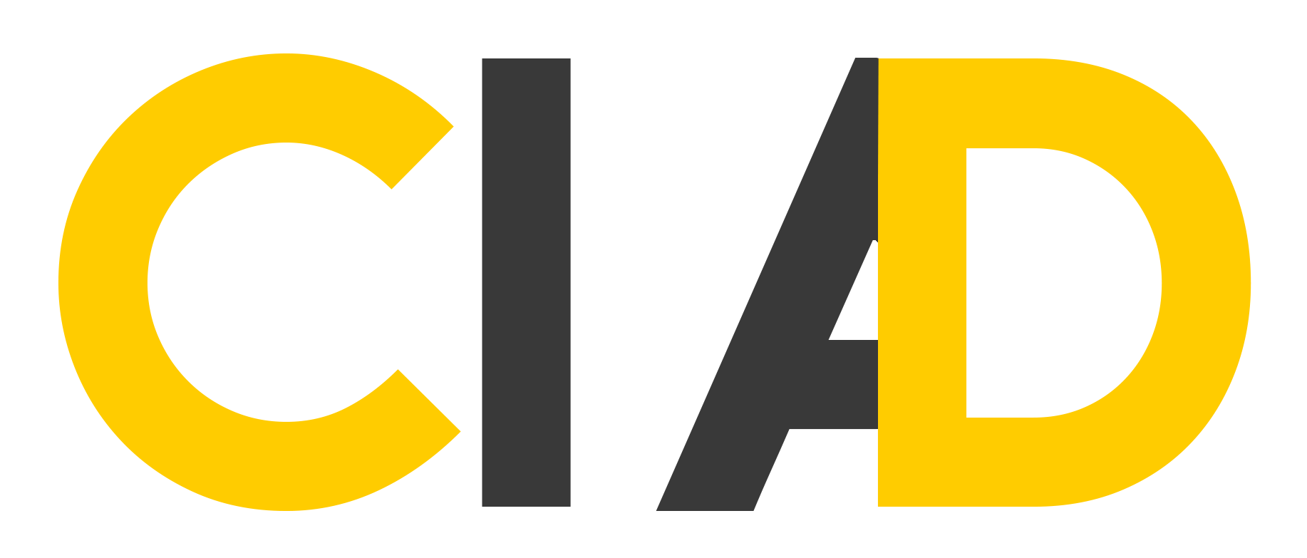 the letter c is yellow and the letter d is white .