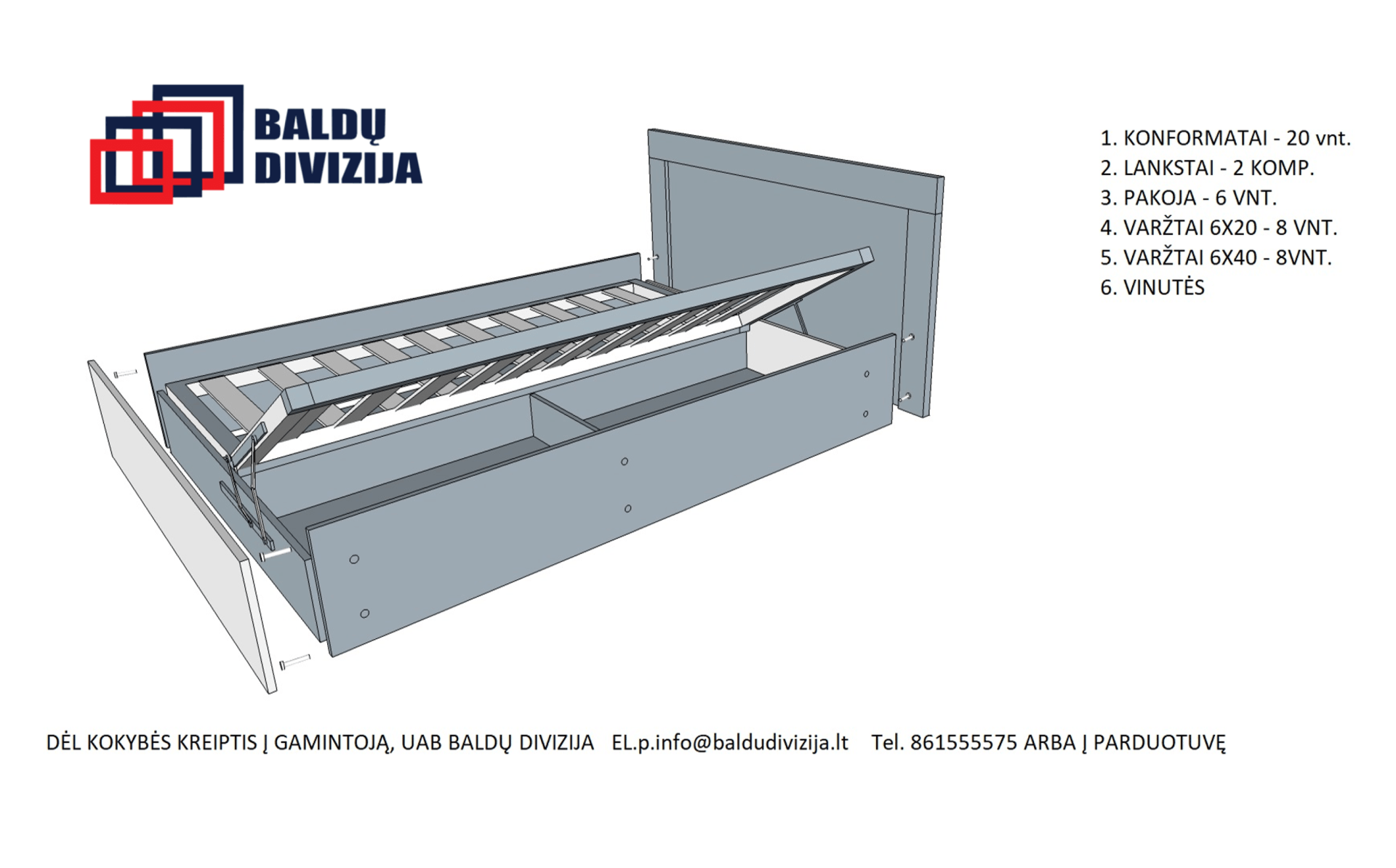 Miegamojo lova FAUSTA