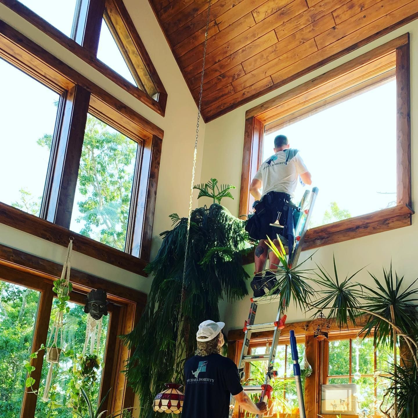 Interior residential window cleaning by Michael Doherty Window Cleaning team on Cape Cod