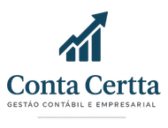 O logotipo da conta certta mostra um gráfico com uma seta apontando para cima.