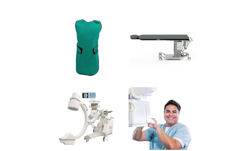 A man is standing in front of a surgical table.