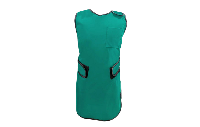 A green lead apron used for medical imaging
