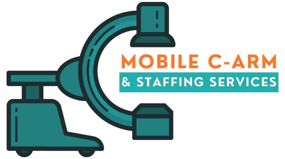 A logo for mobile c-arm staffing and services