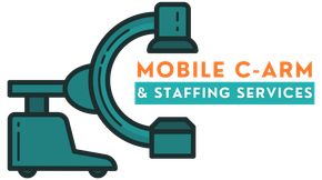A logo for mobile c-arm staffing and services