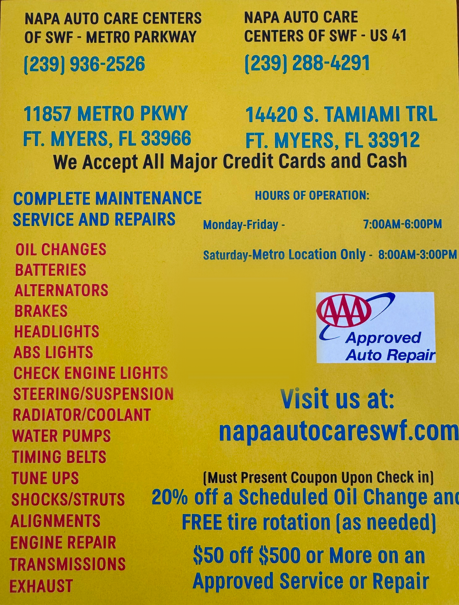 Flyer 2 - NAPA Auto Care Centers of SWF