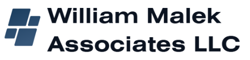 The colored logo for William Malek Associates in Del City, MI