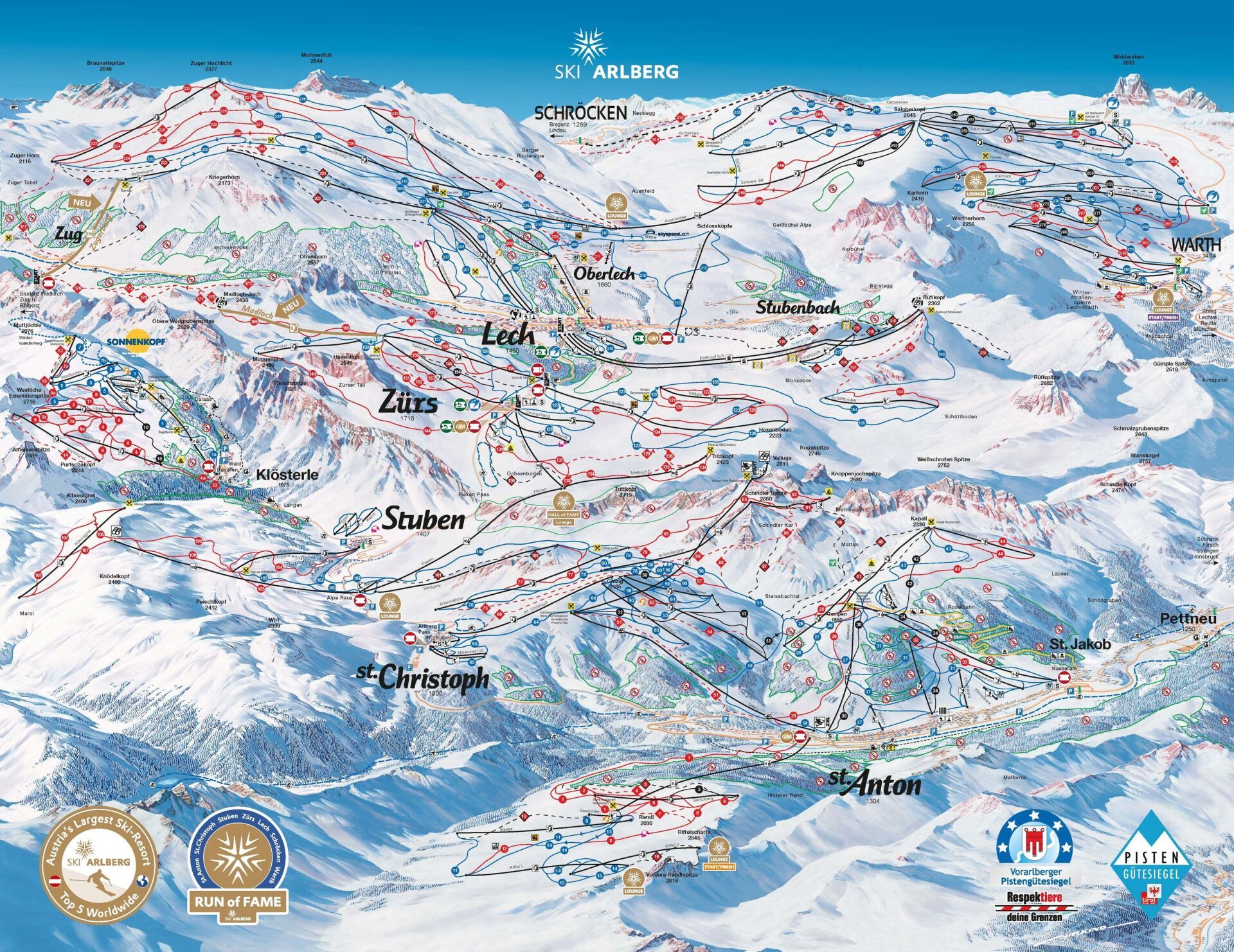 Ski Arlberg Pistenplan
