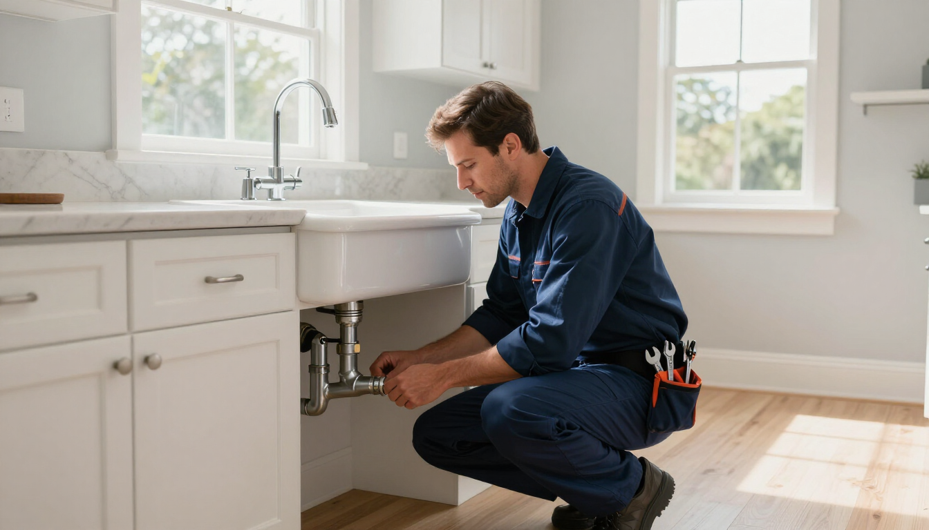 Professional plumber repairing a water leak in Gainesville, GA.