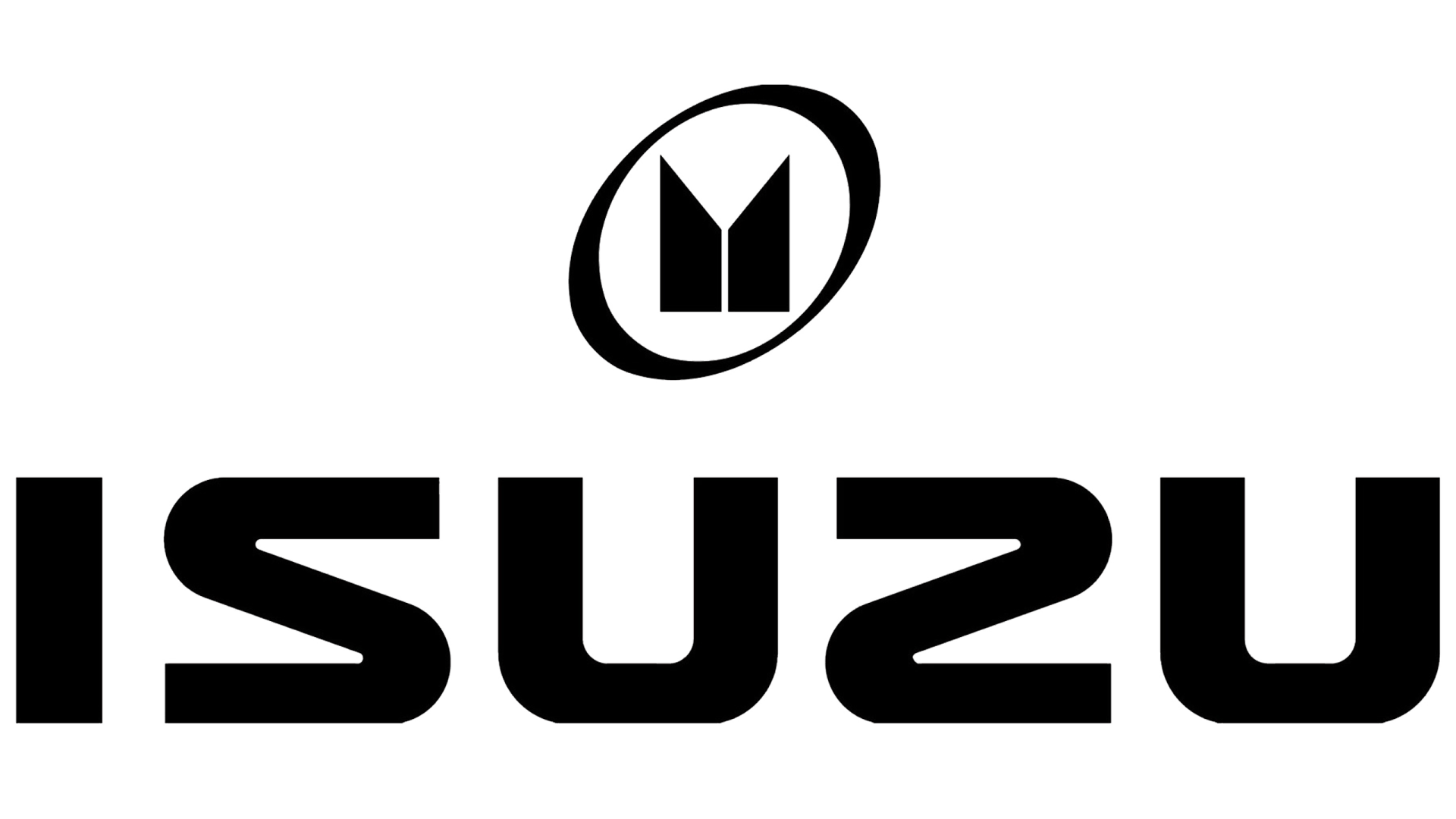 Black and white Isuzu logo;