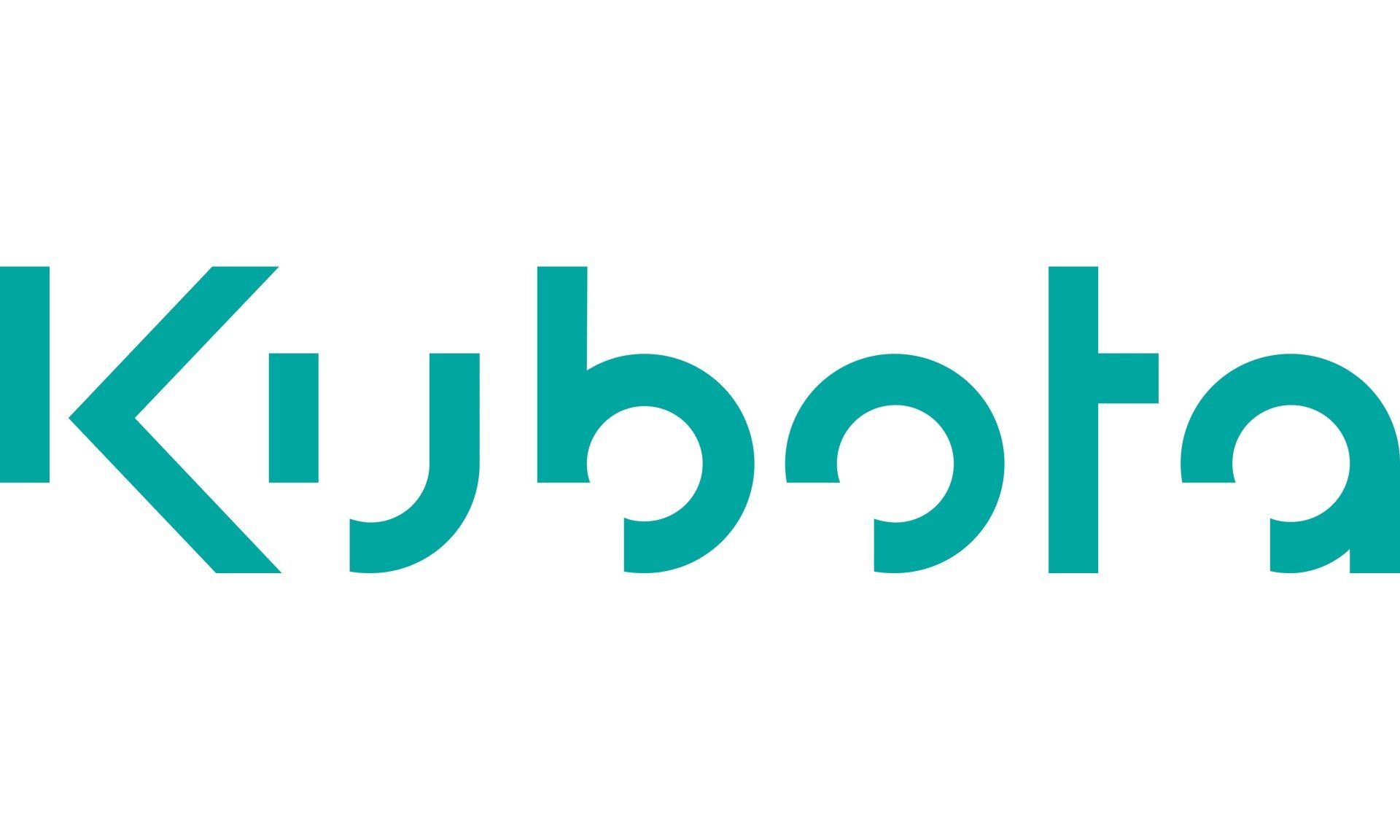Kubota logo in teal on a white background.