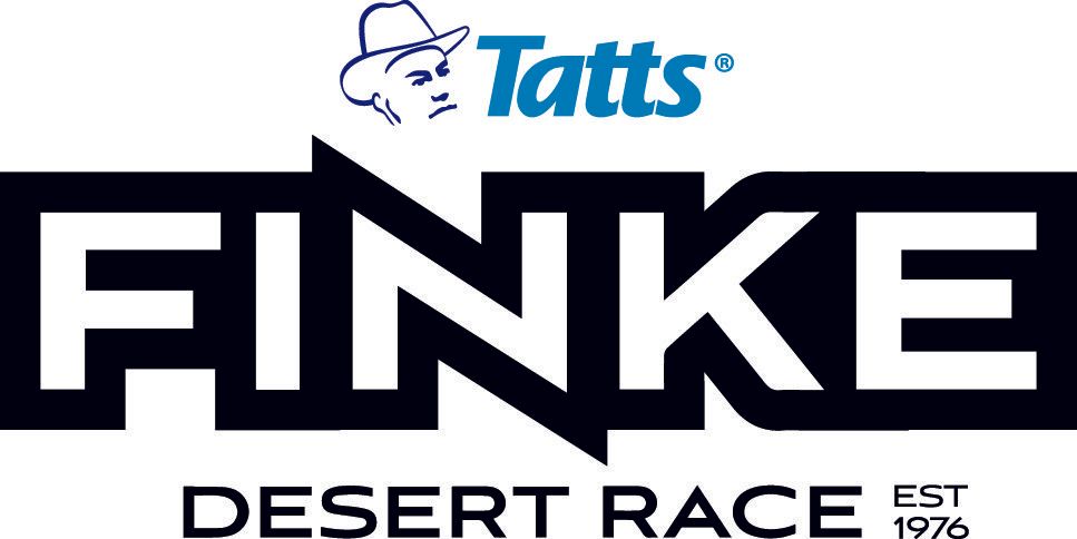 Logo for the Finke Desert Race, a race event in the Australian desert. The word 
