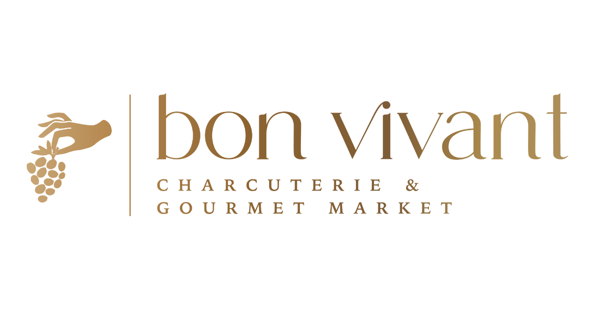 The logo for bon vivant charcuterie and gourmet market