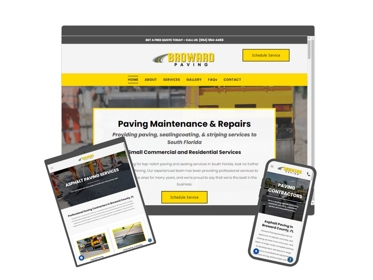 The Business Theory Paving Company Website Design