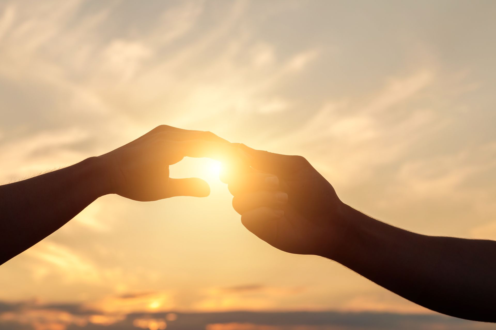 Hände Sonnenuntergang