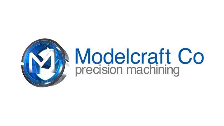 Logo for Modelcraft Co, featuring a blue