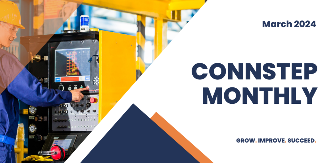 Worker in blue uniform operating machinery, headline