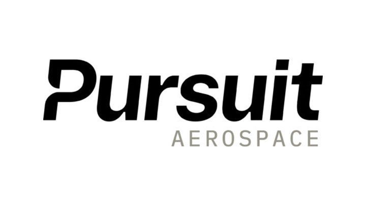 Logo for Pursuit Aerospace, in black and gray, with the word