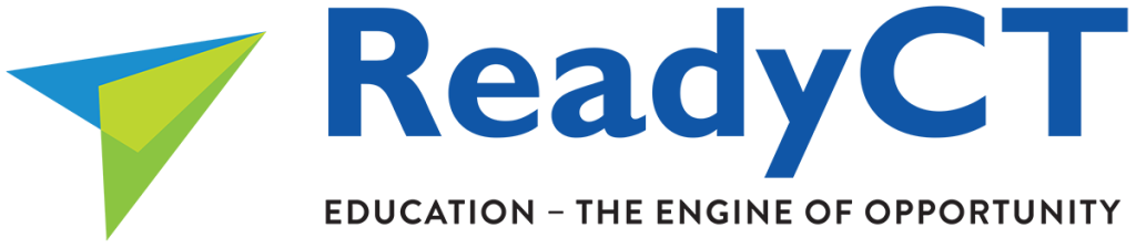 ReadyCT logo with a layered arrow graphic and the tagline