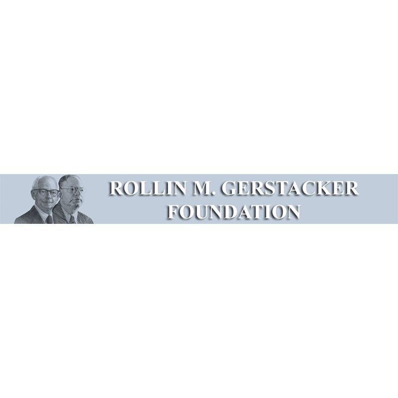 A logo for the rollin m. gerstacker foundation