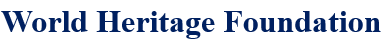 A logo for the world heritage foundation on a white background