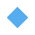 Blue diamond-shaped icon on a white background