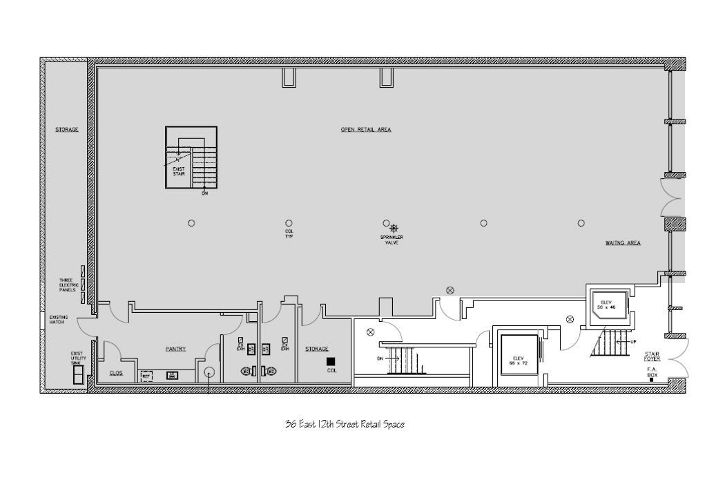 Ground Floor Plan, Retail Space near Union Square, Manhattan